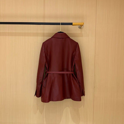 Gucci Jacket Red Leather 276984
