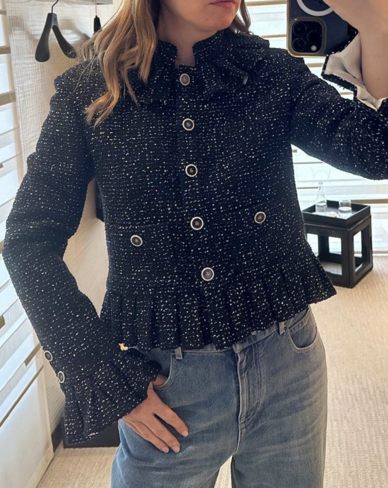CC 25 Set Tweed Black Polyester Wool