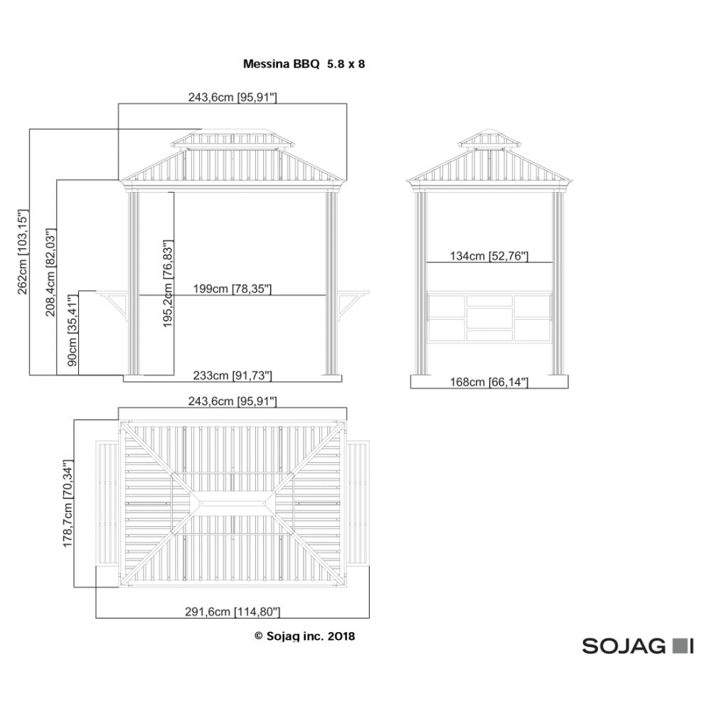 Sojag BBQ Messina Hardtop Grill Gazebo