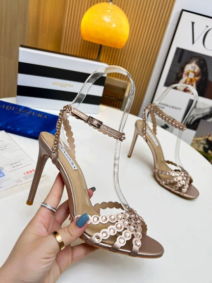 Aquazzura Slingback Heel 10.5cm Beige Calfskin