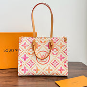 ONTHEGO MM 35CM CORAL MONOGRAM CANVAS