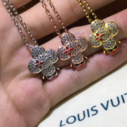 VIVIENNE RED BASIC PENDANT DIAMONDS NECKLACE